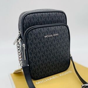 Michael Kors Medium NS Chain Xbody Bag Black Signature